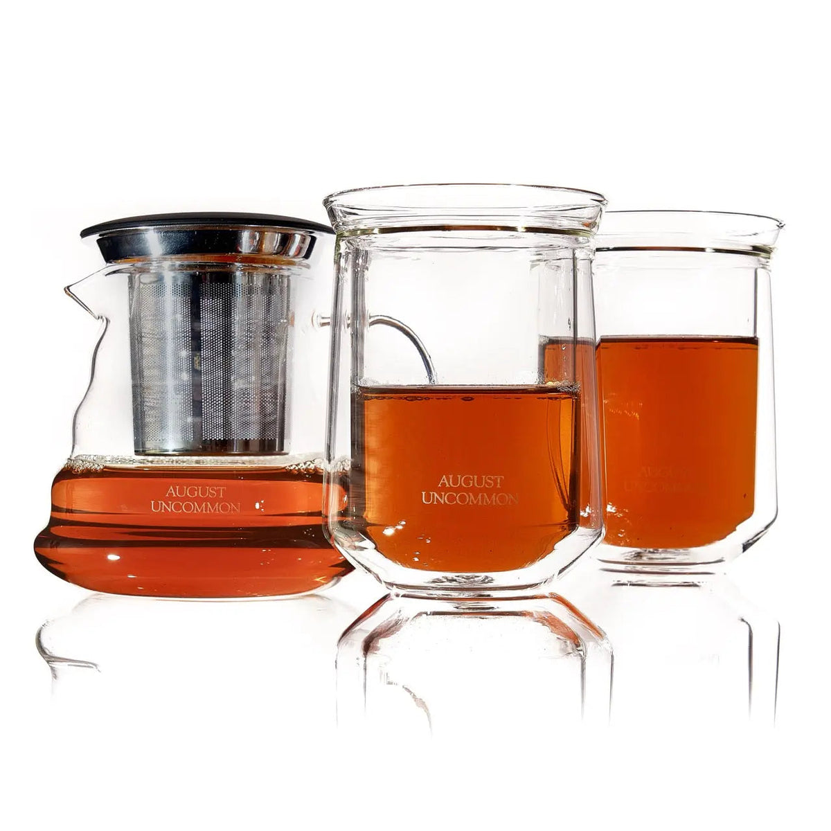 Tea for Two Glass Tea Set – Teapot, 2 Double-Wall Glasses, Infuser & Scoop