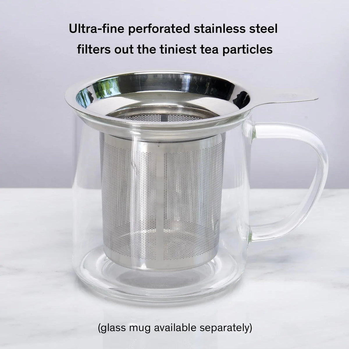 One-Cup Stainless Steel Tea Infuser with Silicone Lid