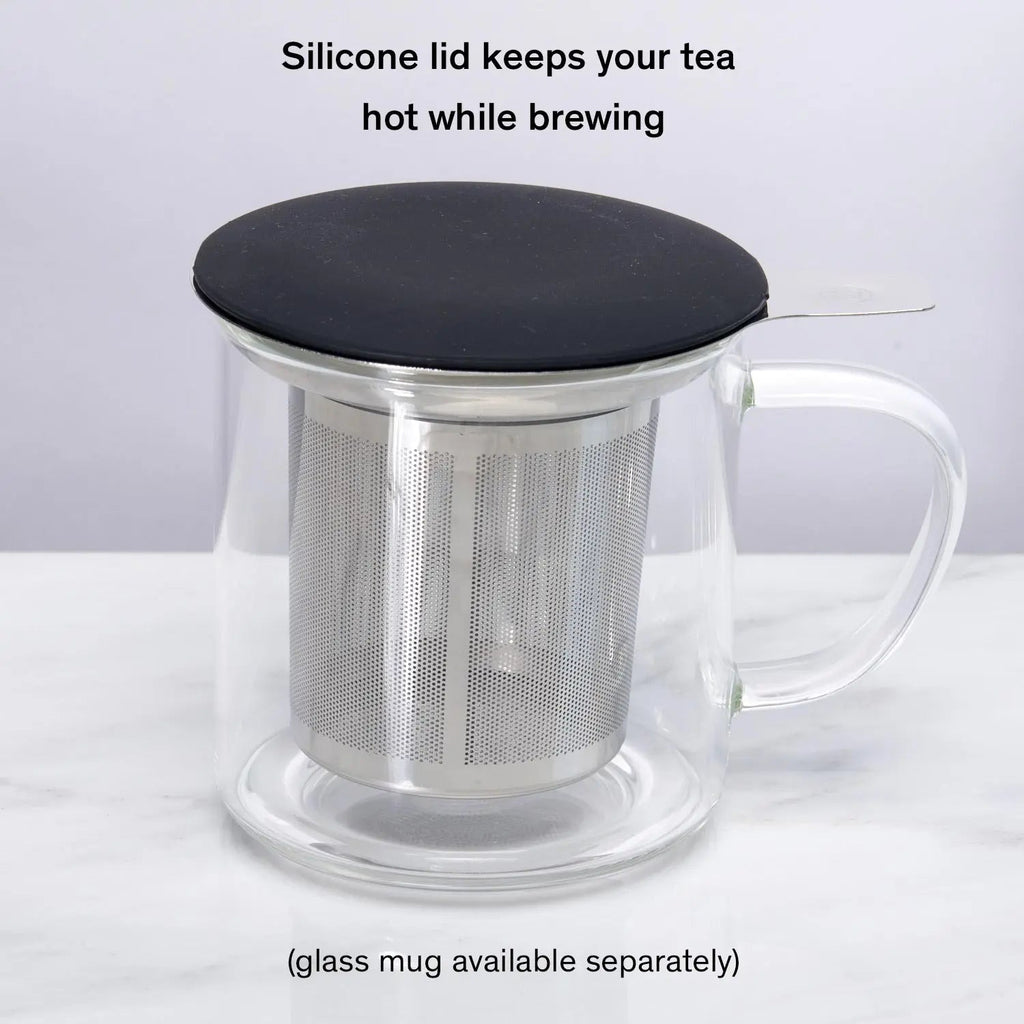 One-Cup Stainless Steel Tea Infuser with Silicone Lid
