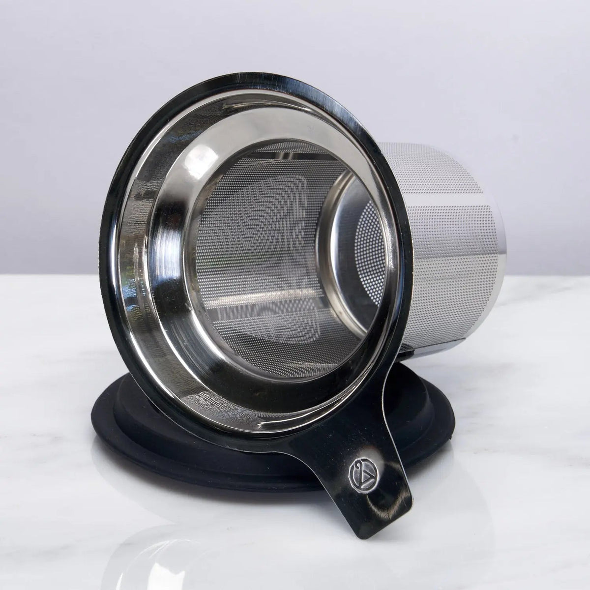 One-Cup Stainless Steel Tea Infuser with Silicone Lid