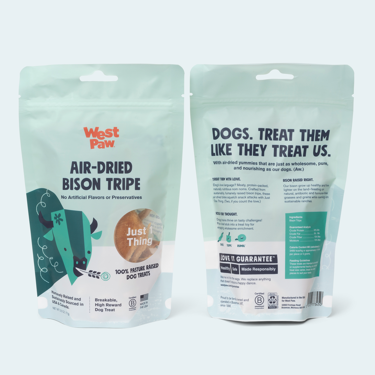 Bison Tripe Air-Dried Dog Treats — Just 1 Thing