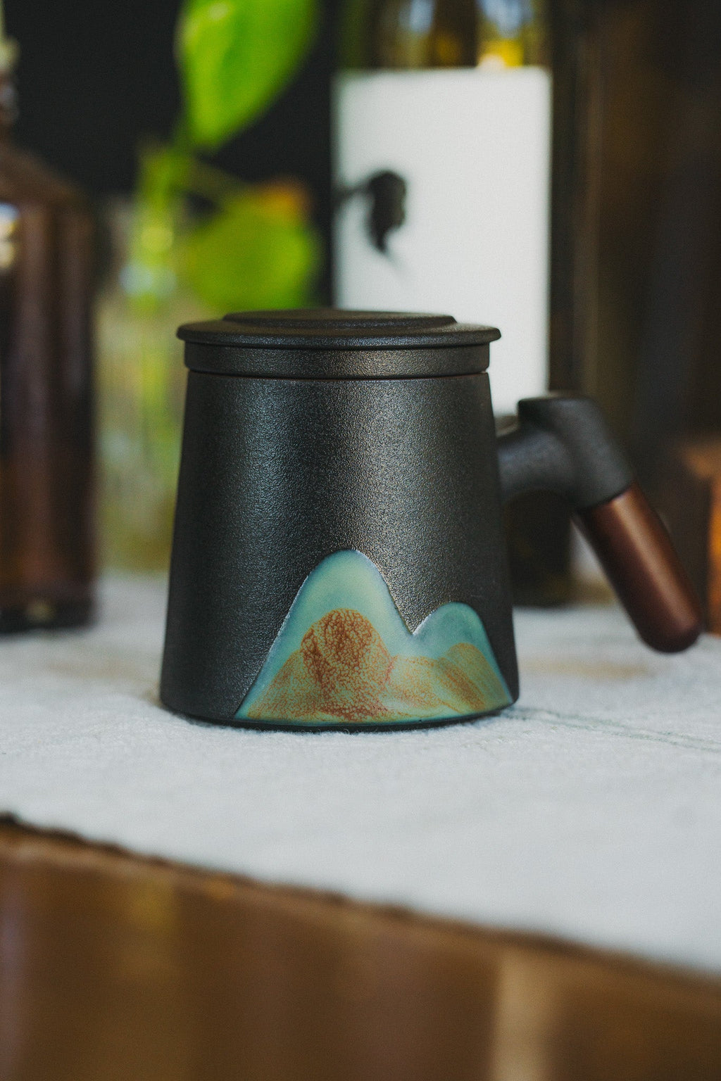 Mountain Tea Infuser Mug with Lid,