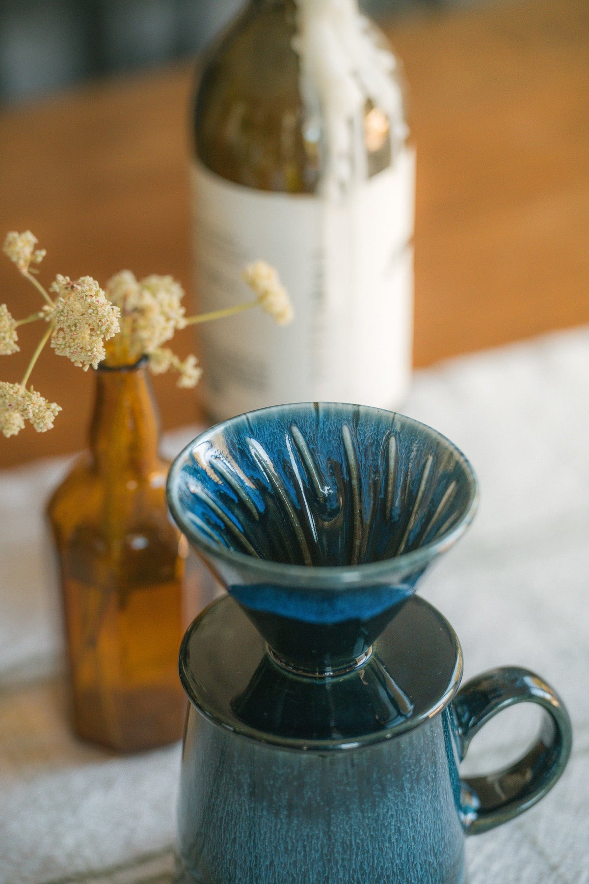Artisan Blue Glaze Pour Over Coffee Set
