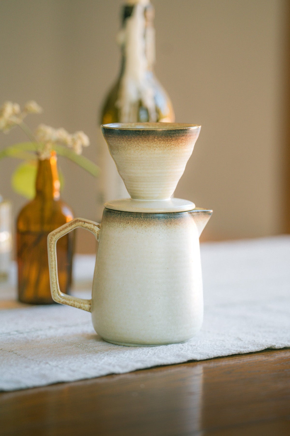 Rustic Stoneware Pour Over Coffee Set