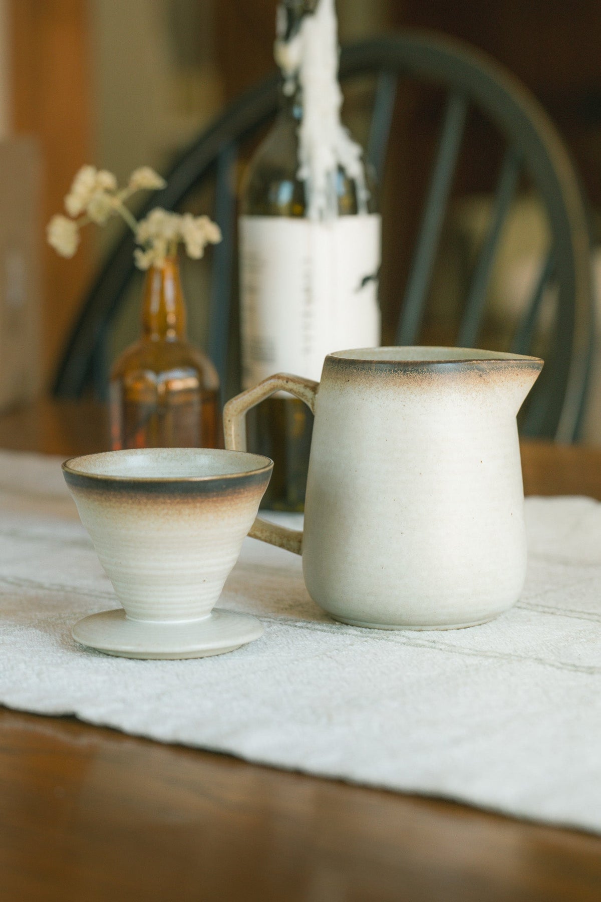 Rustic Stoneware Pour Over Coffee Set