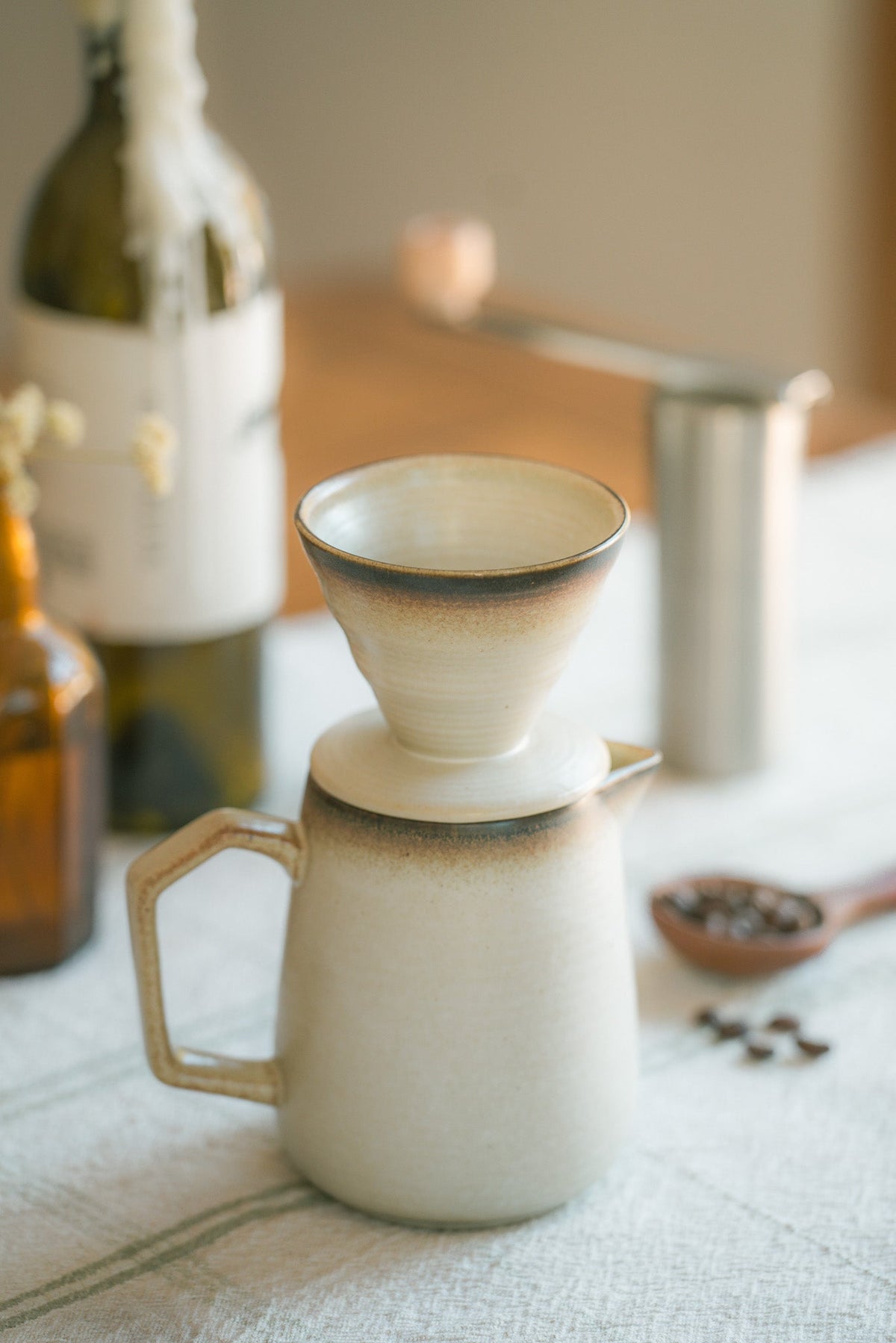 Rustic Stoneware Pour Over Coffee Set