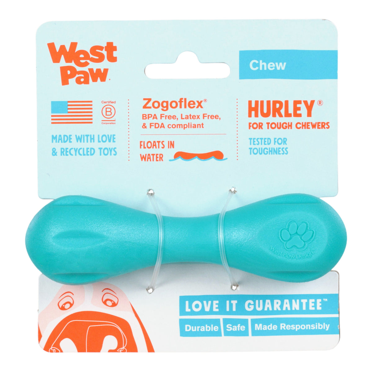 Hurley® Teal — Limited Edition Zogoflex® Bone Dog Toy