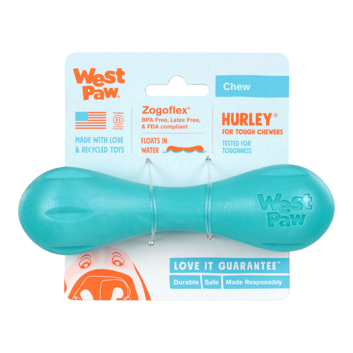 Hurley® Teal — Limited Edition Zogoflex® Bone Dog Toy