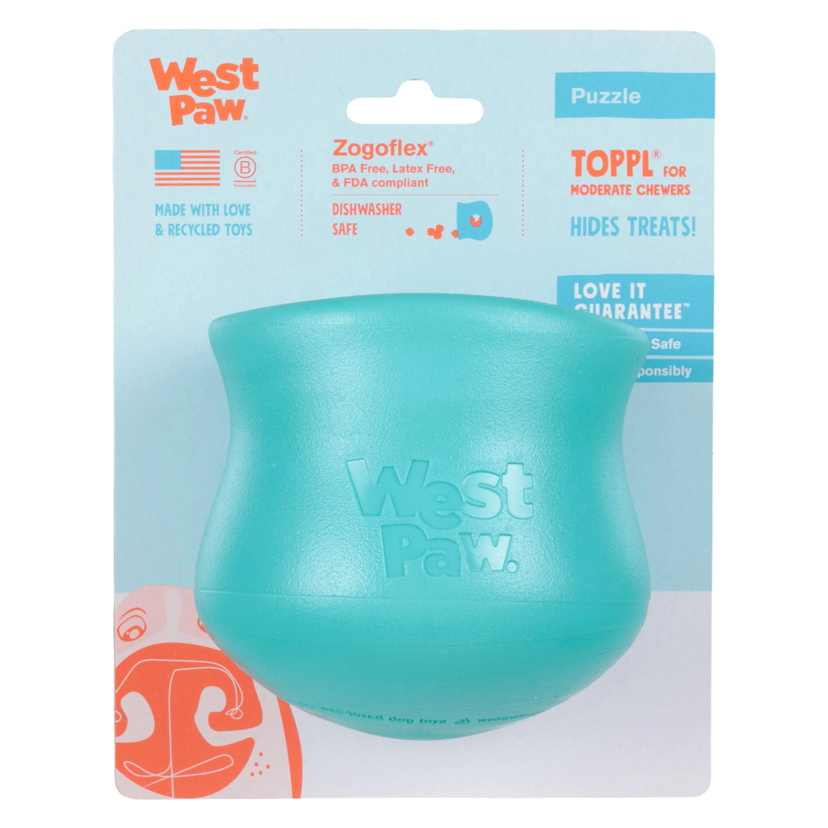 Toppl® Teal — Limited Edition Zogoflex® Puzzle & Treat Toy