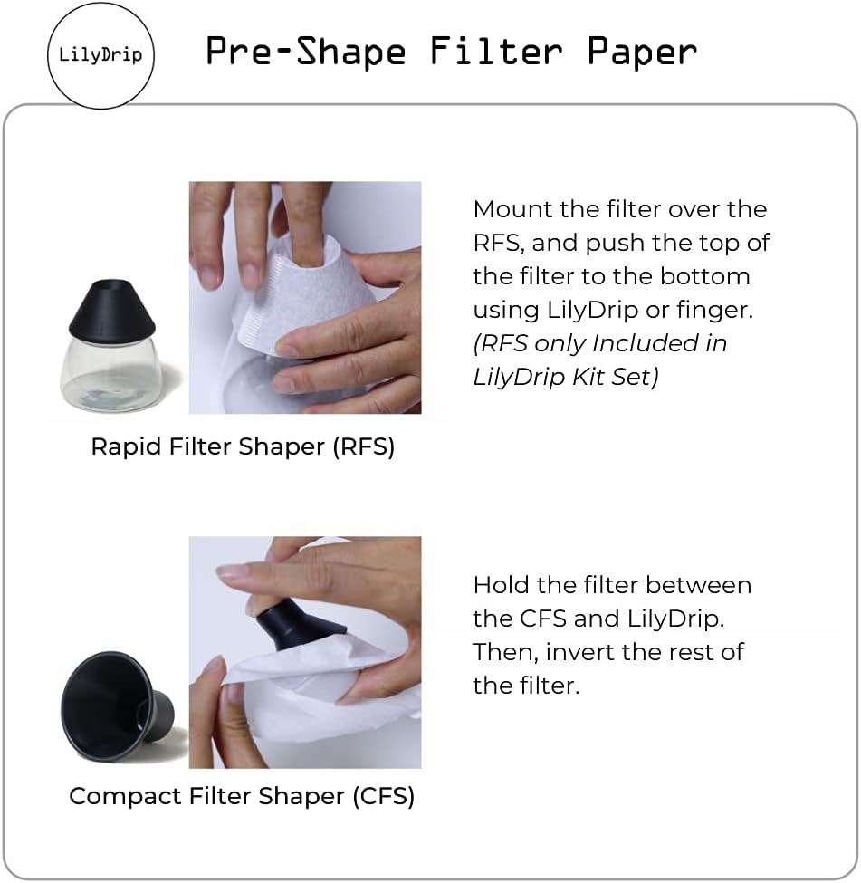 LilyDrip Original Ceramic Pour-Over Insert – Balanced Flow, Fits V60 & Origami Cone Drippers