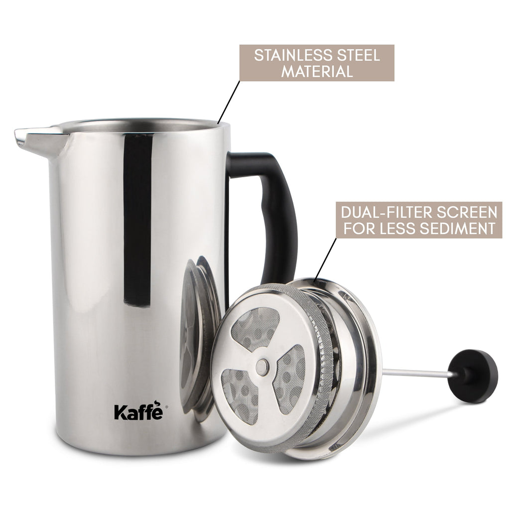 Stainless Steel French Press – 27 oz (800 ml) with Extra Filter