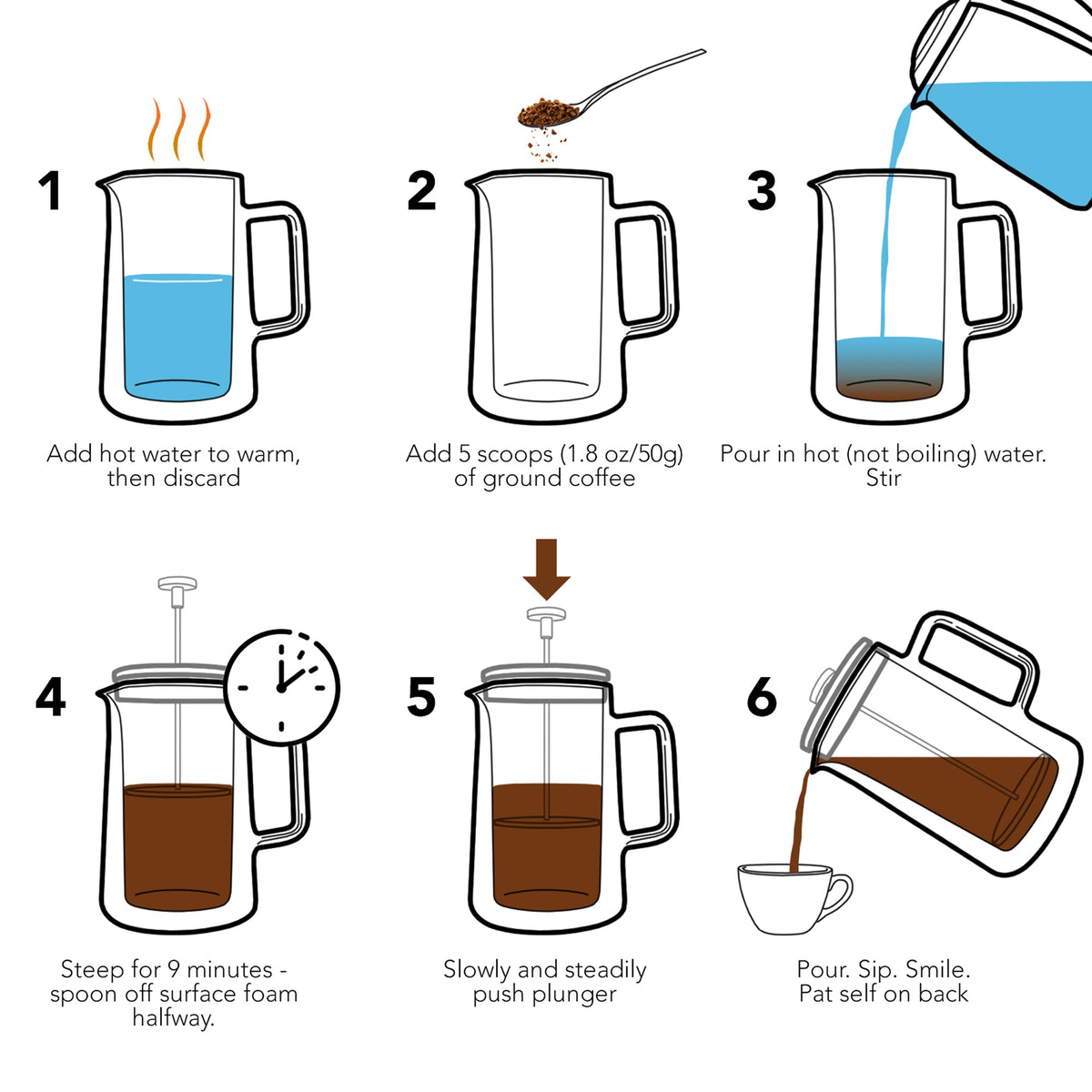 Stainless Steel French Press – 27 oz (800 ml) with Extra Filter
