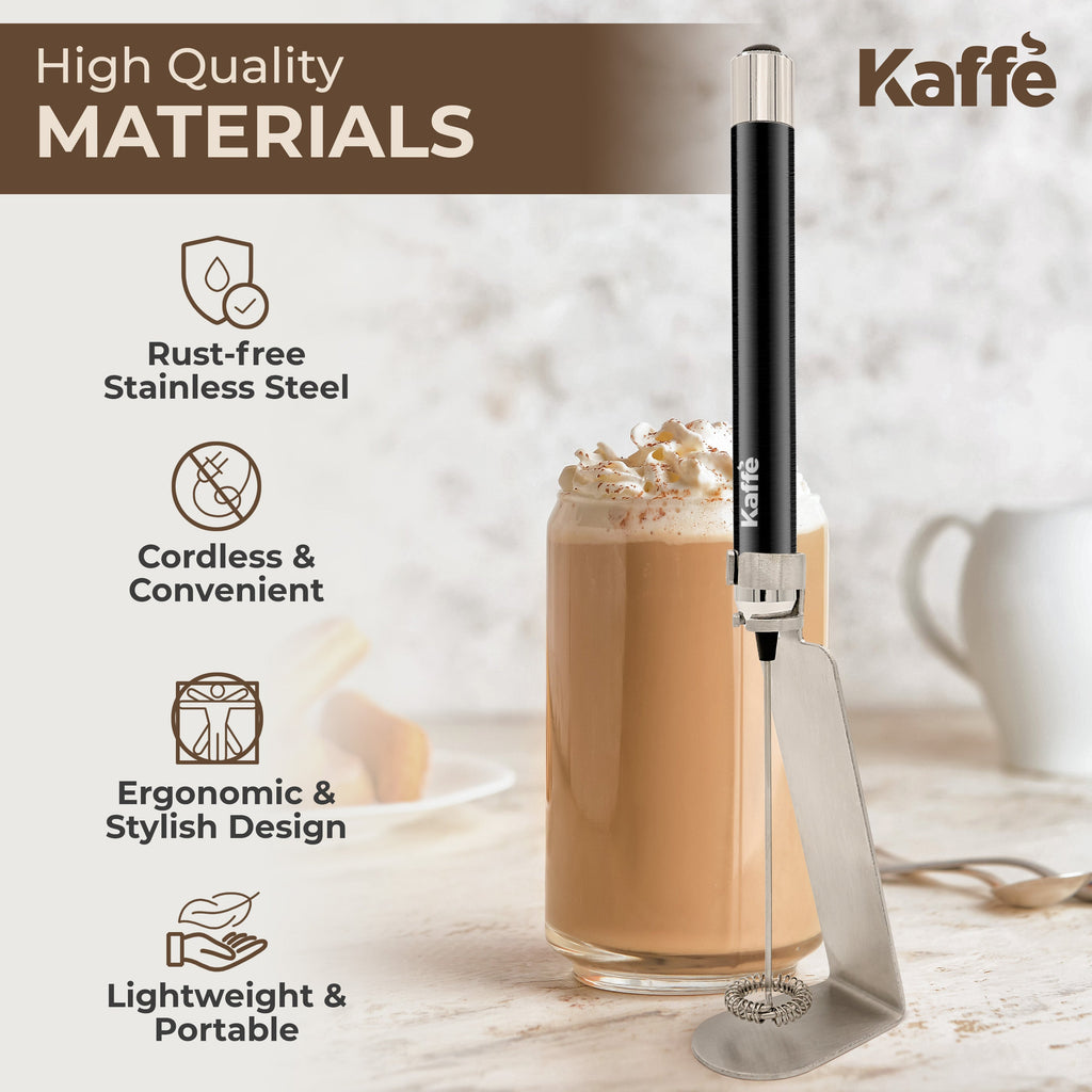 Battery-Powered Handheld Milk Frother with Stand