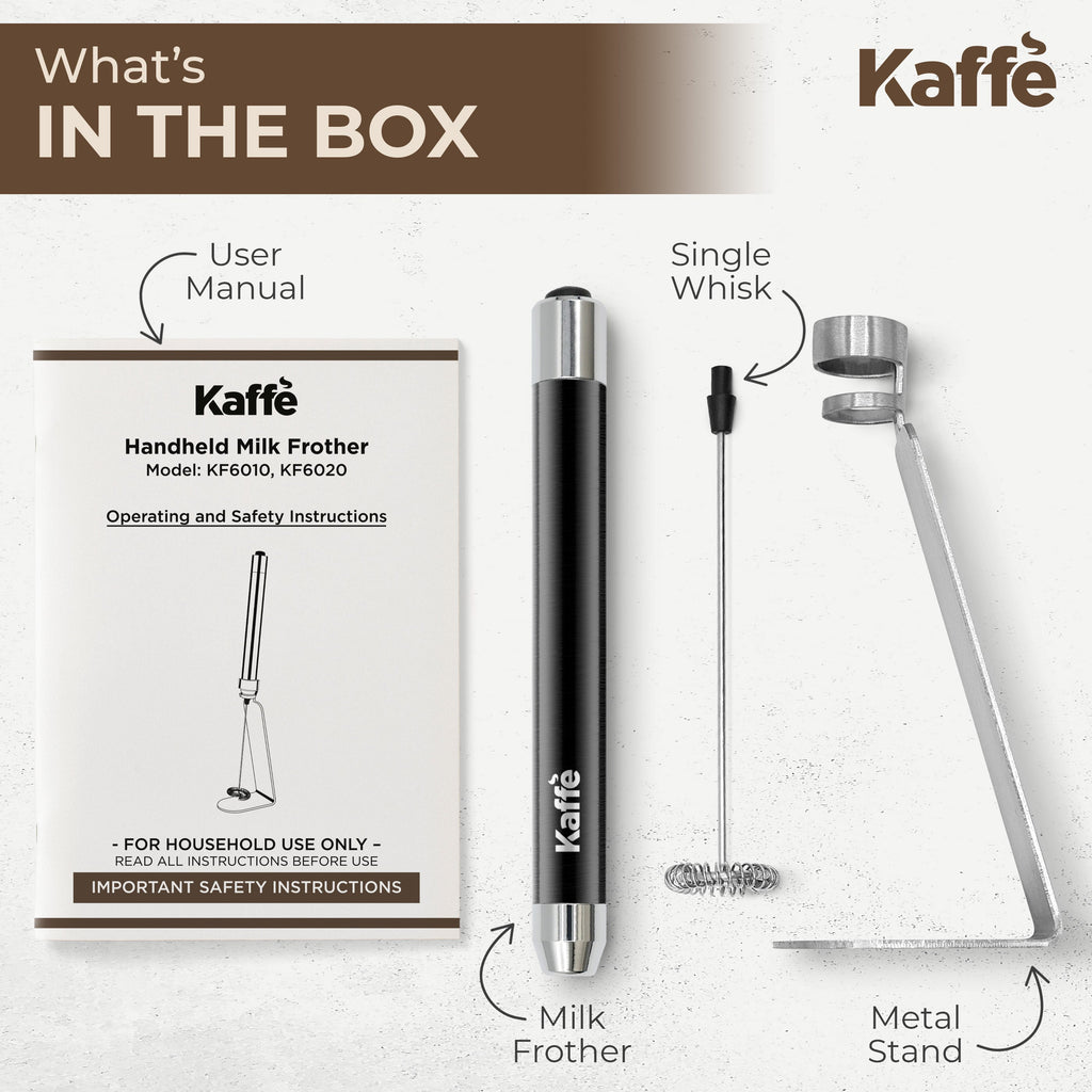 Battery-Powered Handheld Milk Frother with Stand