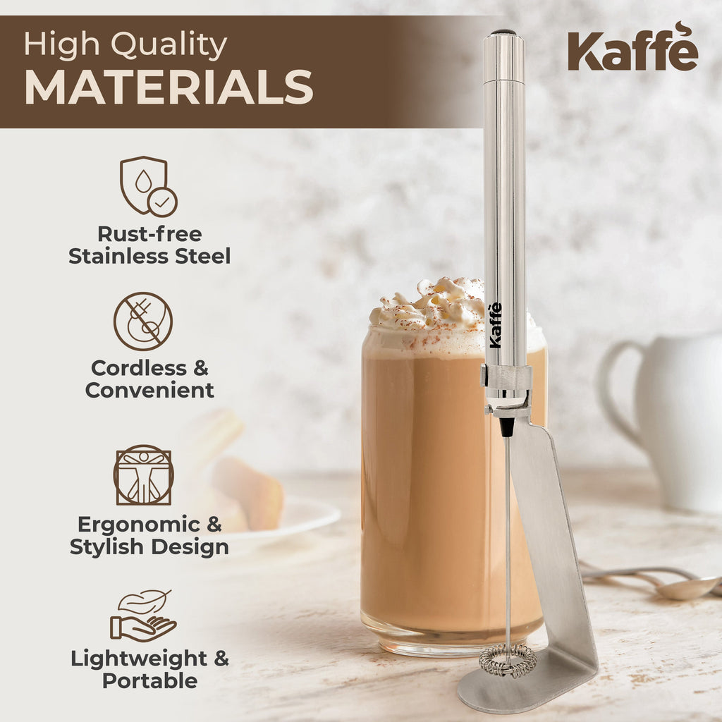 Battery-Powered Handheld Milk Frother with Stand