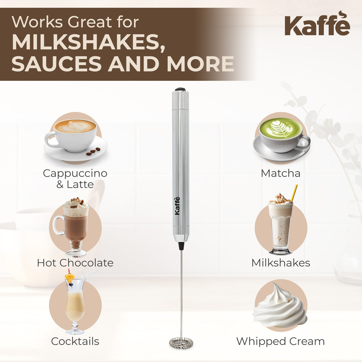 Battery-Powered Handheld Milk Frother