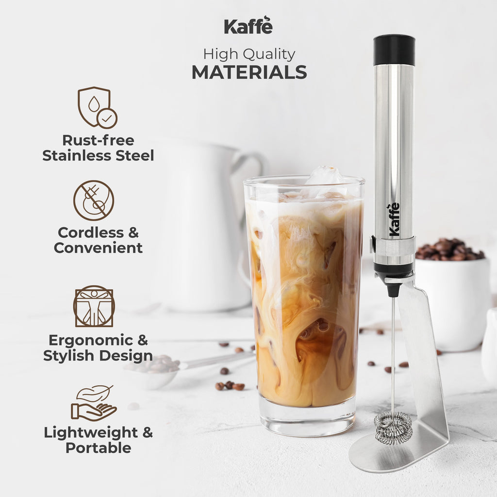 Rechargeable Handheld Milk Frother with Stand & 2 Whisks