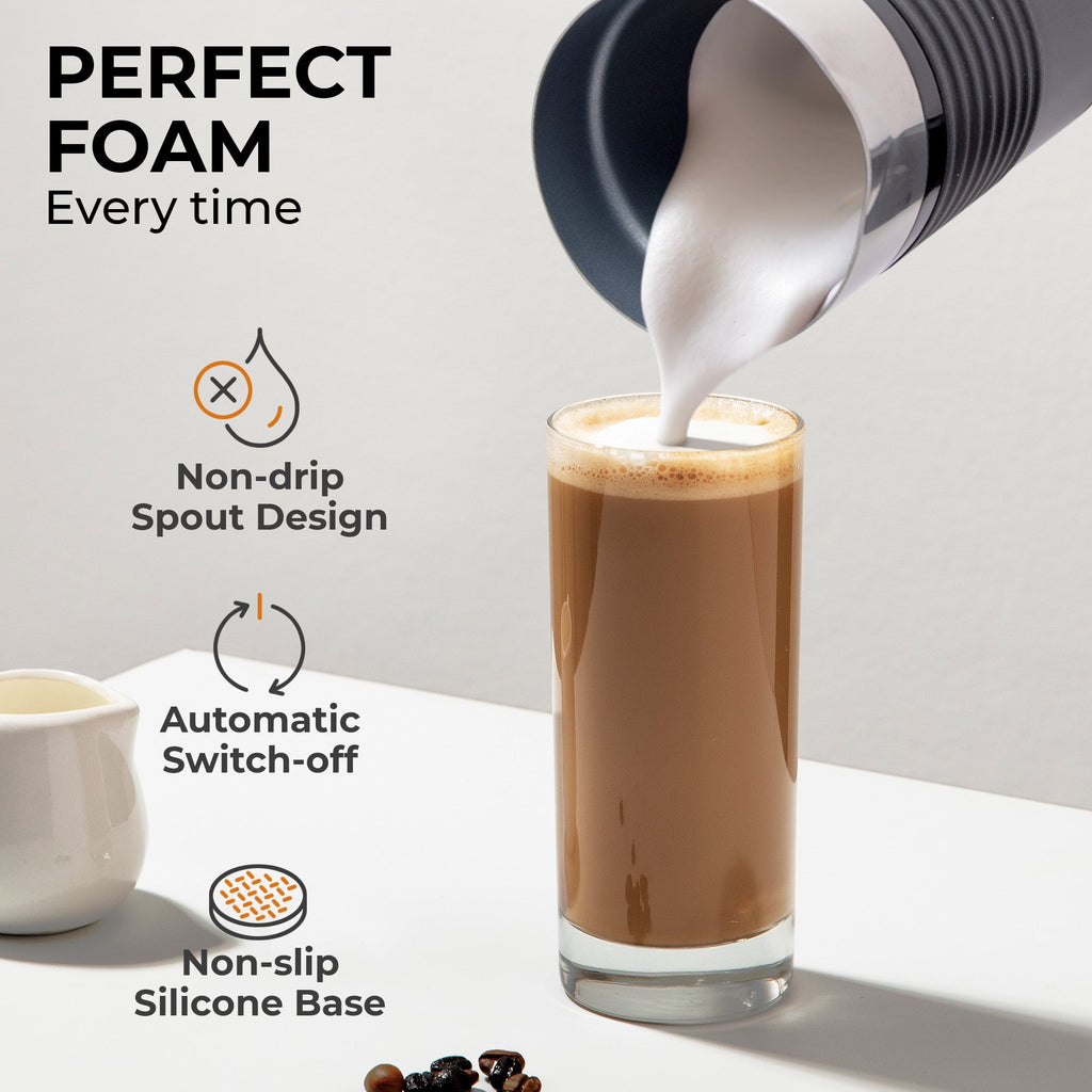 Electric Milk Frother – Hot & Cold Foam with Non-Slip Base