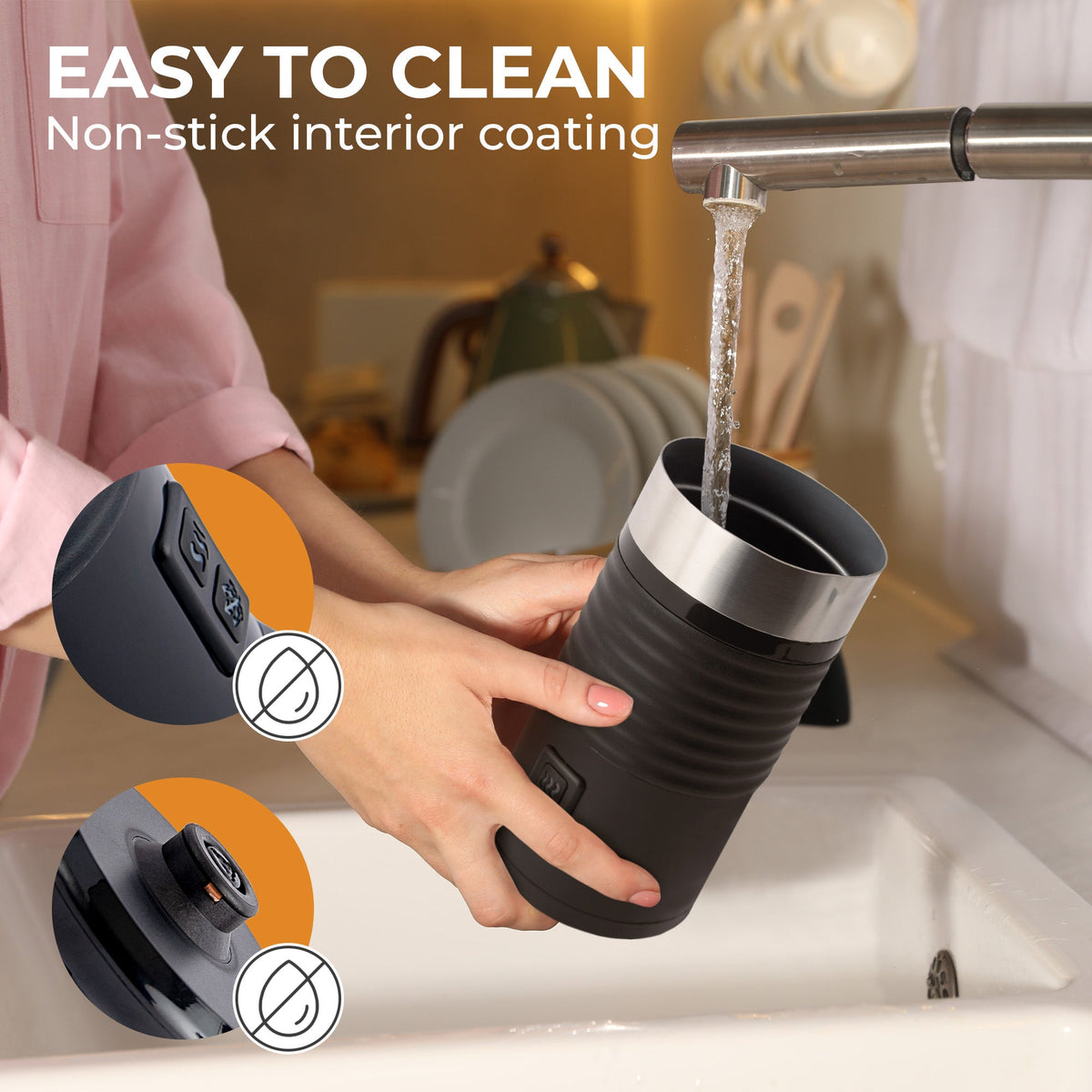 Electric Milk Frother – Hot & Cold Foam with Non-Slip Base