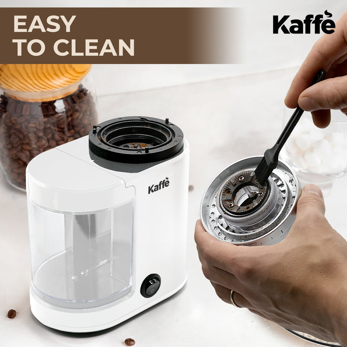 Compact Electric Burr Coffee Grinder – 20 Grind Settings