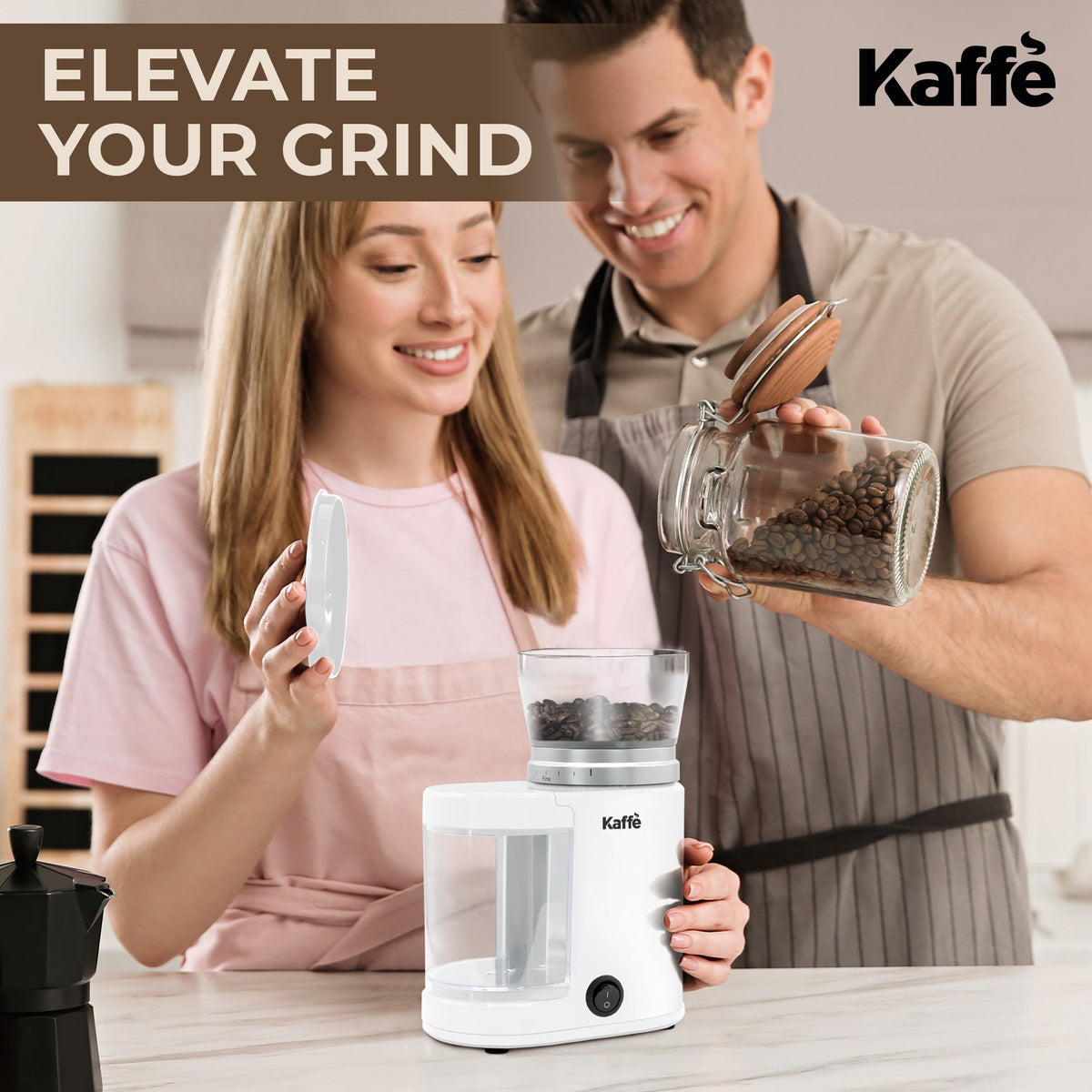 Compact Electric Burr Coffee Grinder – 20 Grind Settings