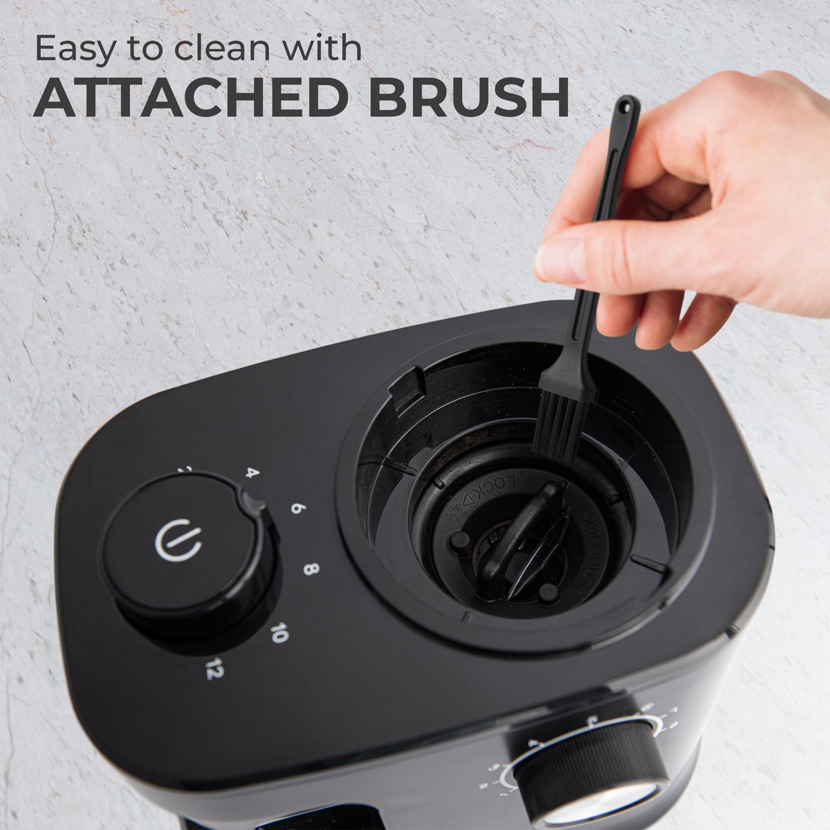Flat Burr Coffee Grinder – 10 Grind Settings