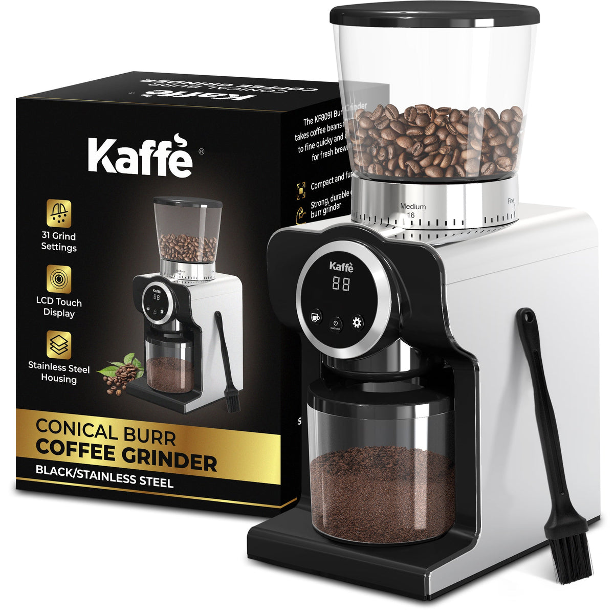 Digital Conical Burr Coffee Grinder – 30 Grind Settings