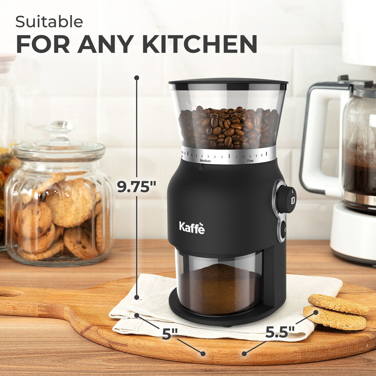 Compact Conical Burr Coffee Grinder – 25 Grind Settings