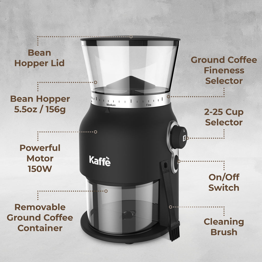 Compact Conical Burr Coffee Grinder – 25 Grind Settings