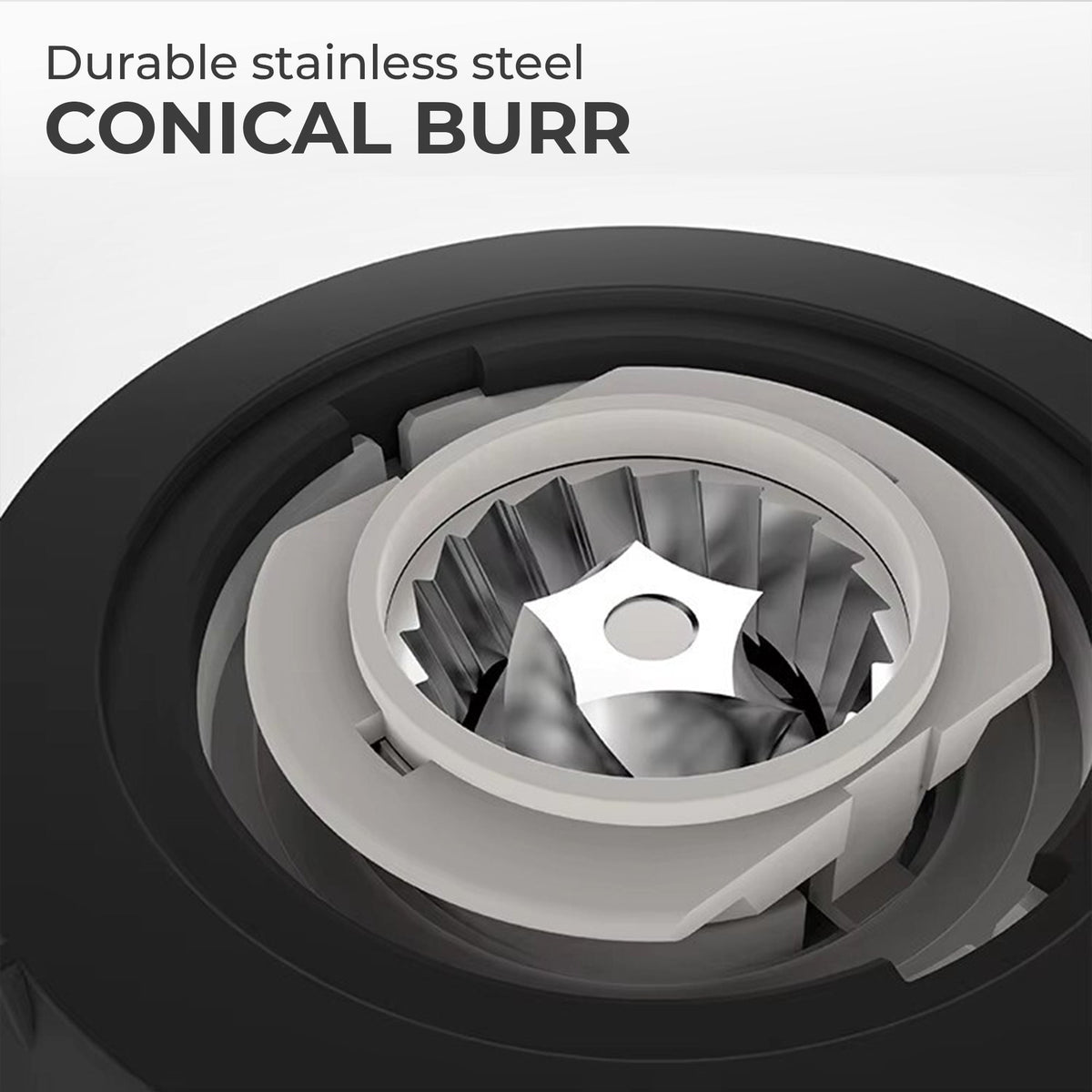 Compact Conical Burr Coffee Grinder – 25 Grind Settings