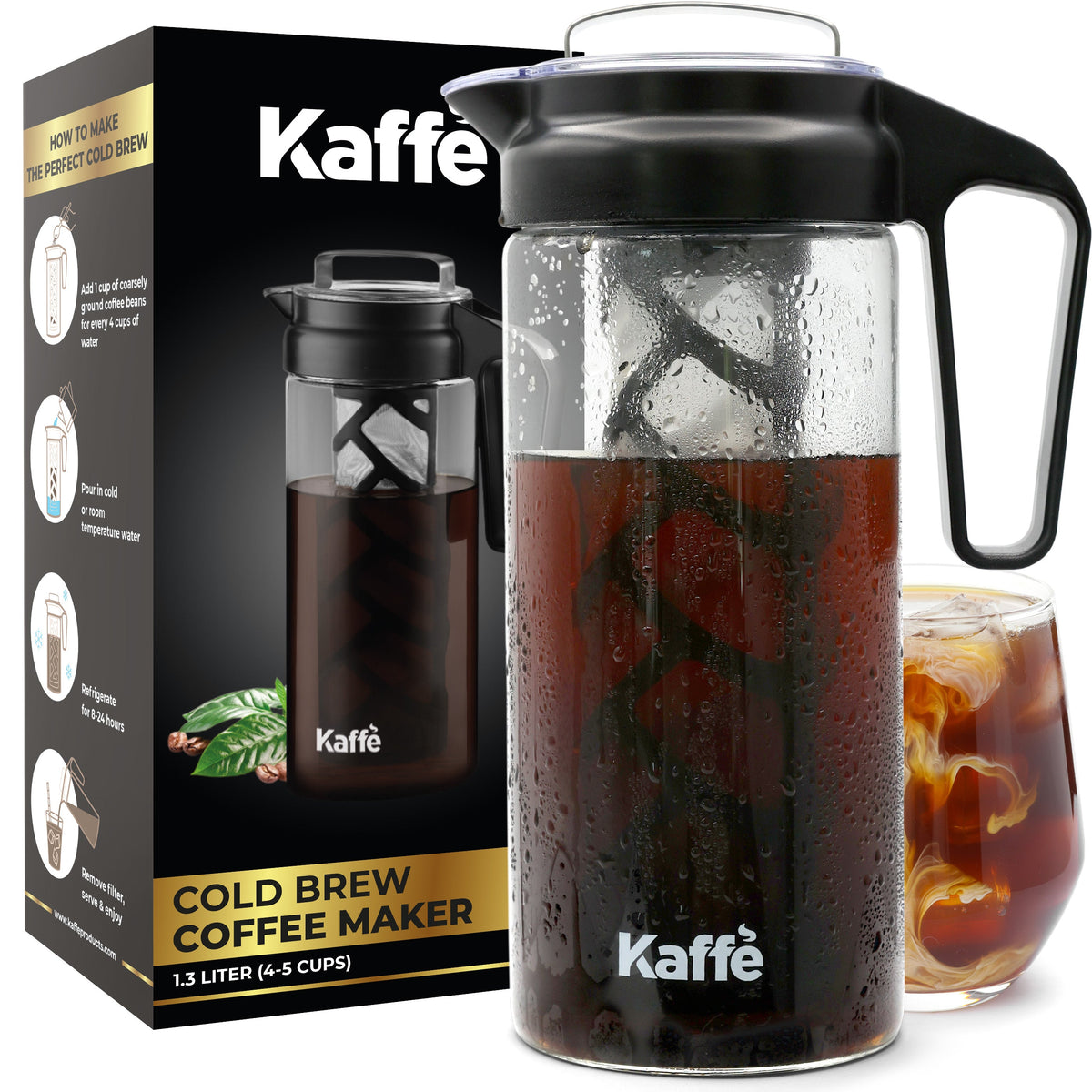 Cold Brew Coffee & Iced Tea Maker – 44 oz (1.3 L)