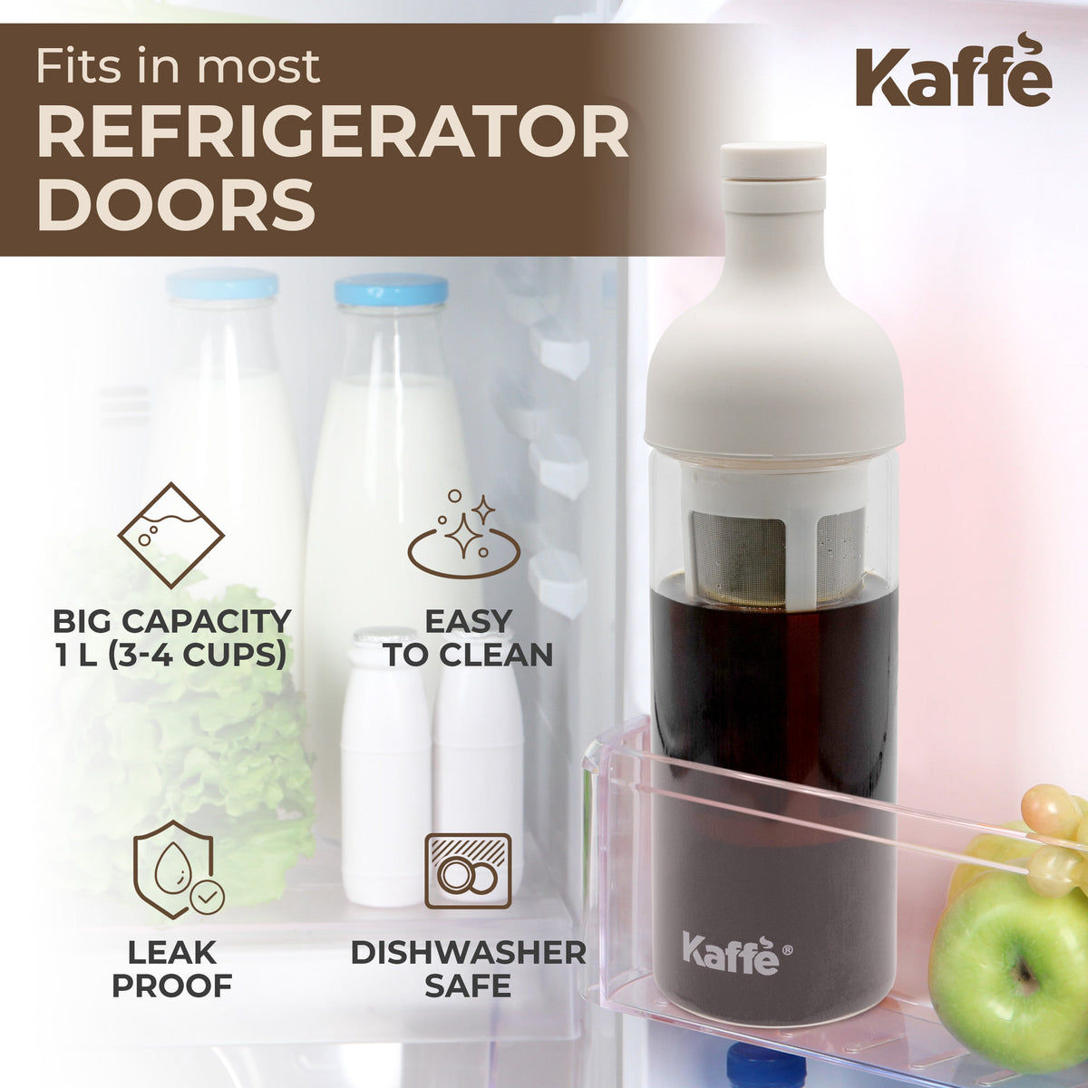 Cold Brew Coffee & Iced Tea Maker – 34 oz (1 L)