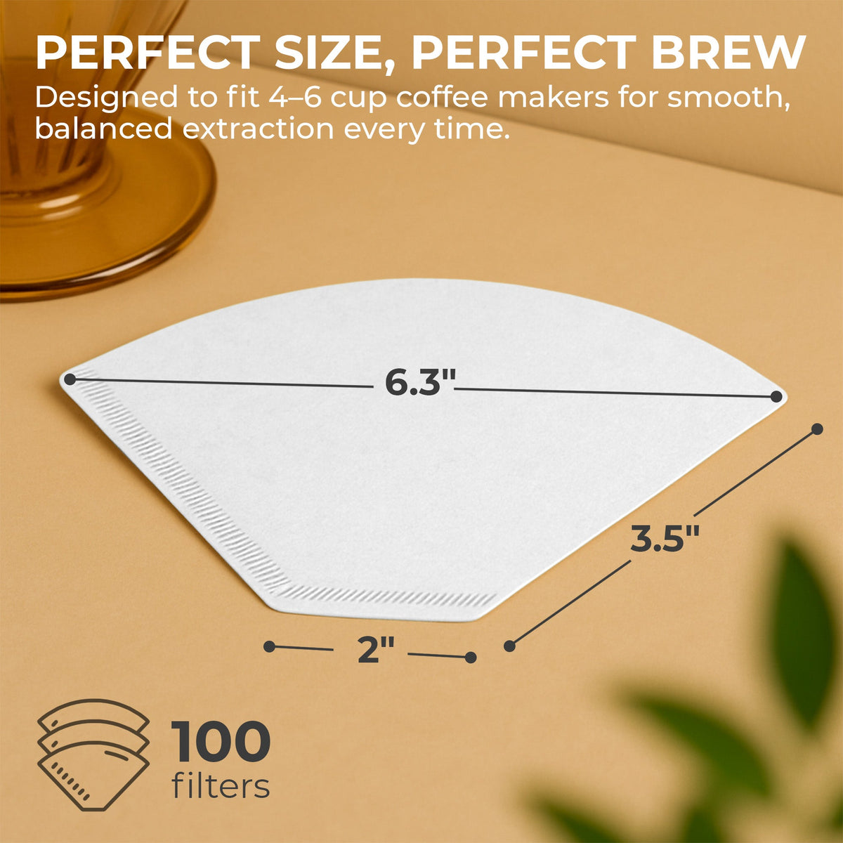 Natural Unbleached #2 Cone Coffee Filters – 100 Count