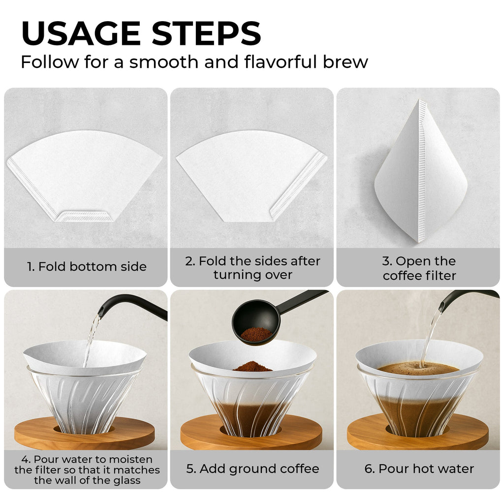 Natural Unbleached #4 Cone Coffee Filters – 100 Count