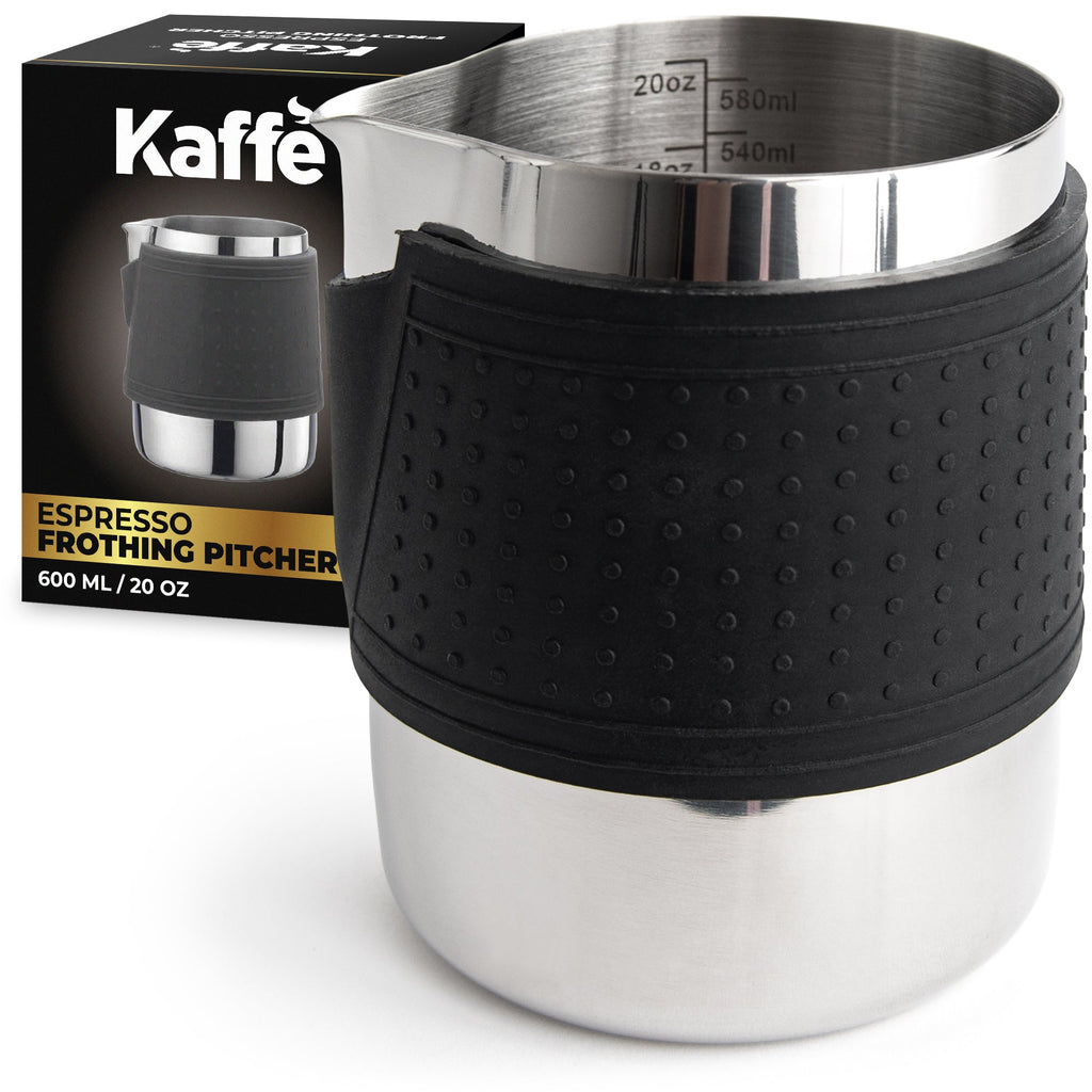 Stainless Steel Milk Frothing Pitcher with Silicone Grip – 20 oz (600 ml)