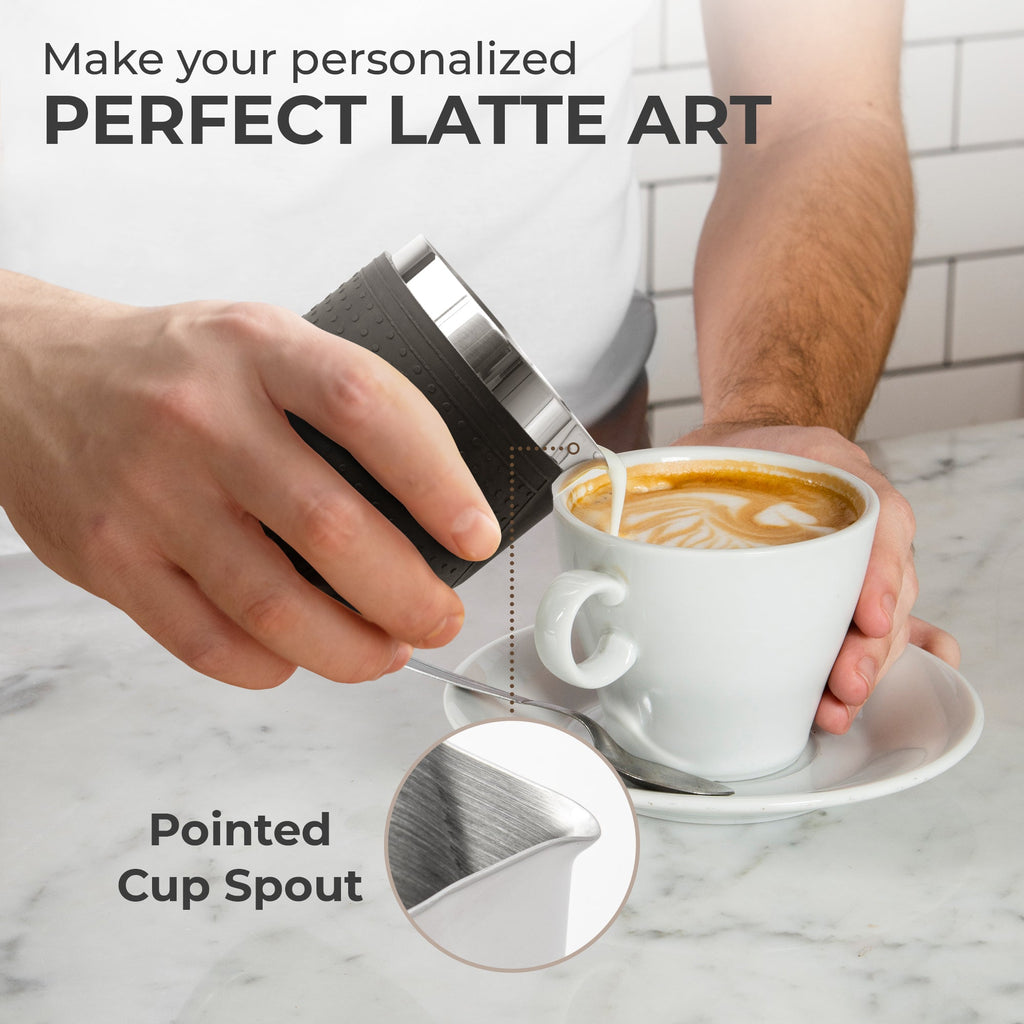 Stainless Steel Milk Frothing Pitcher with Silicone Grip – 20 oz (600 ml)