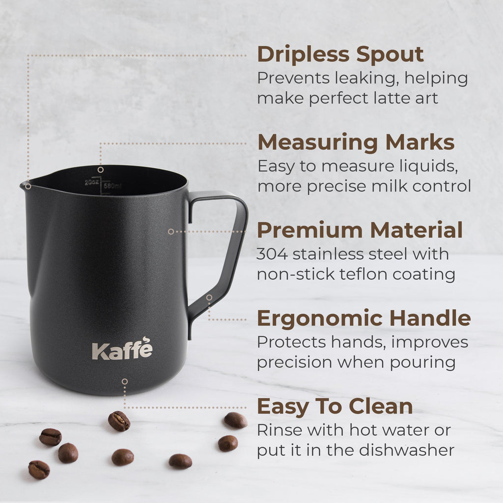Chrome-Finish Stainless Steel Milk Frothing Pitcher – 20 oz (600 ml)