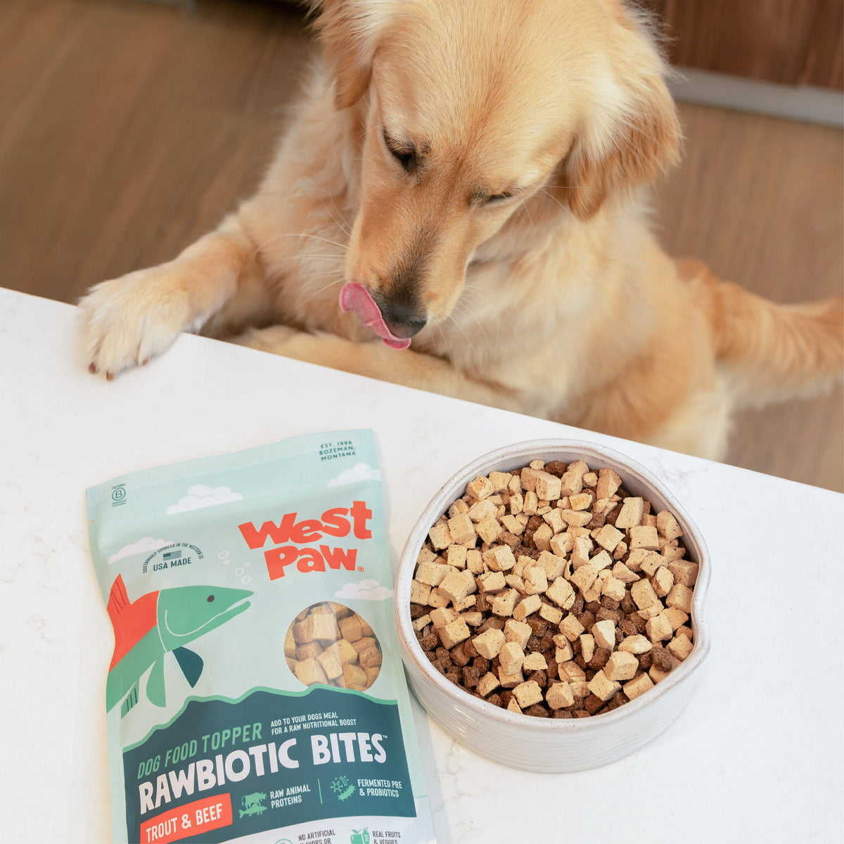 Rawbiotic Bites™ Trout & Beef — Freeze-Dried Raw Dog Food Topper