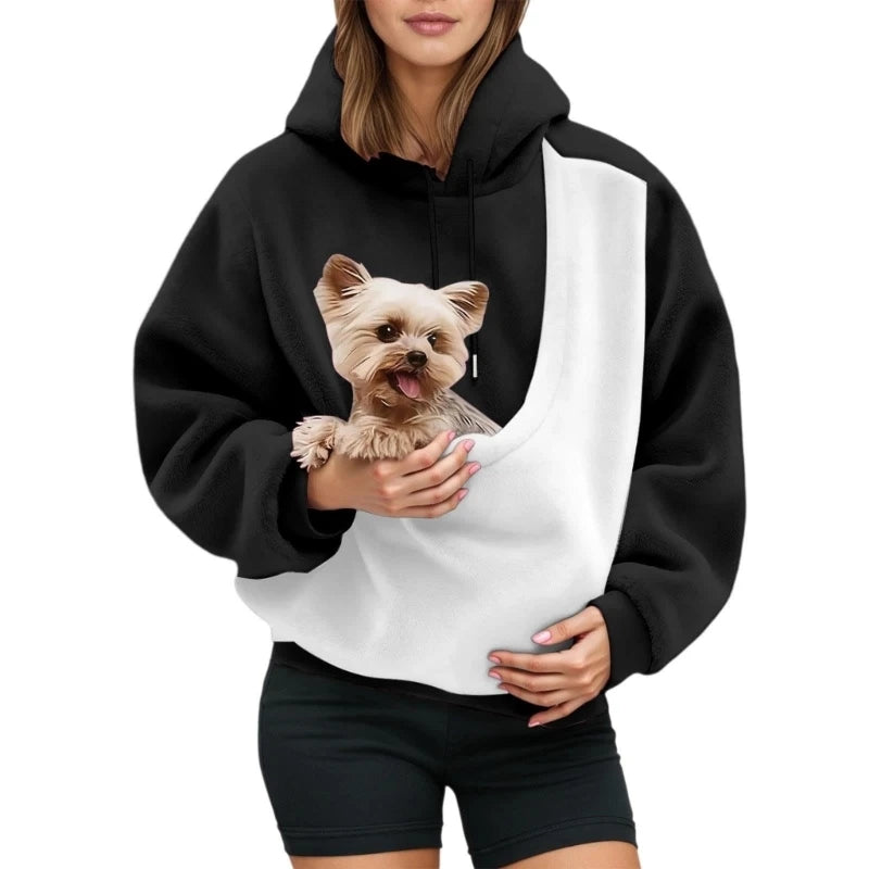 Women's Color Block Pet Sling Hoodie
