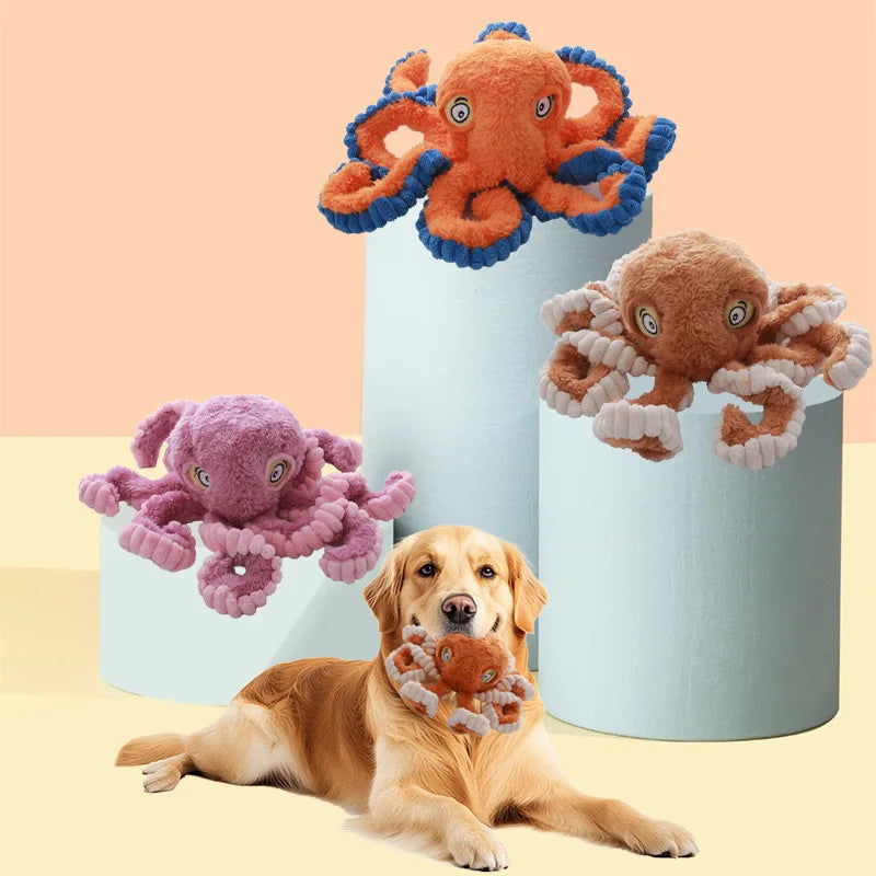 Octopus Buddy Plush Dog Toy — Bite-Resistant Interactive Toy for Small & Large Dogs