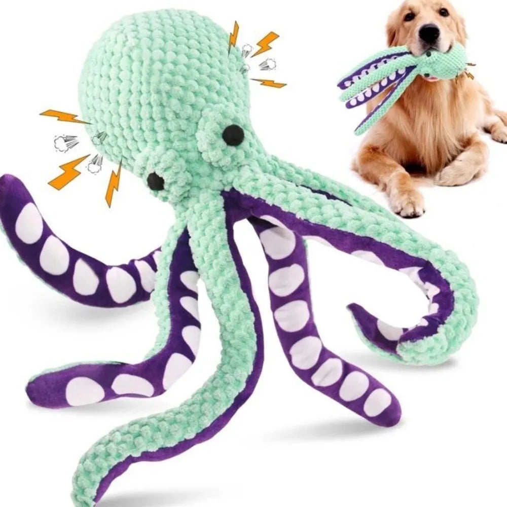 Squeaky Octopus Plush Dog Toy