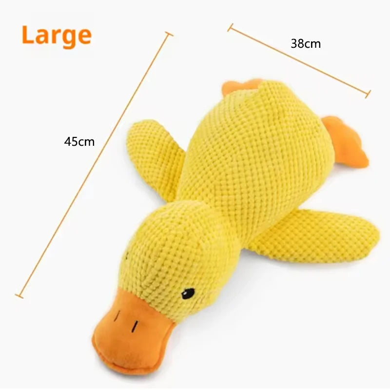 Yellow Duck Plush Squeaky Dog Toy