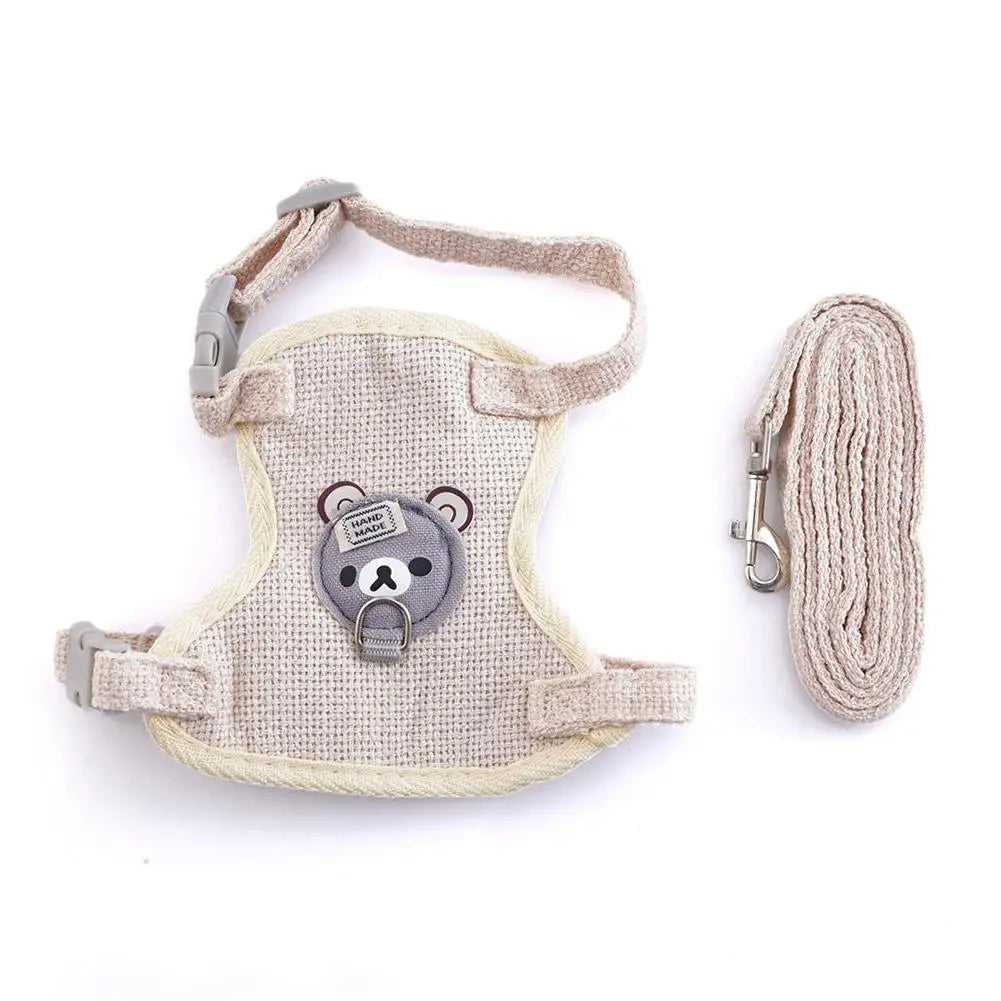 Teddy Bear Vest Harness & Leash Set for Small Dogs, Cats & Bunnies