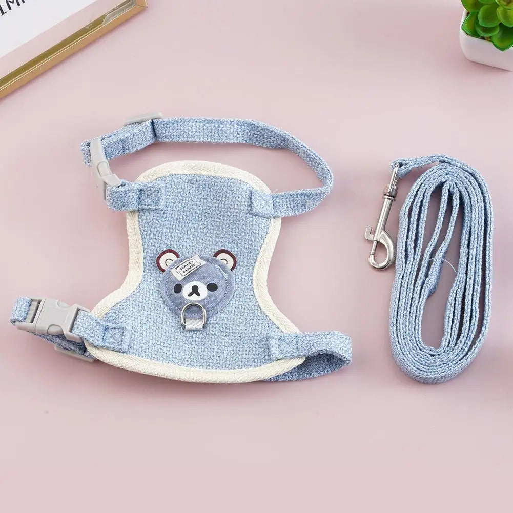 Teddy Bear Vest Harness & Leash Set for Small Dogs, Cats & Bunnies