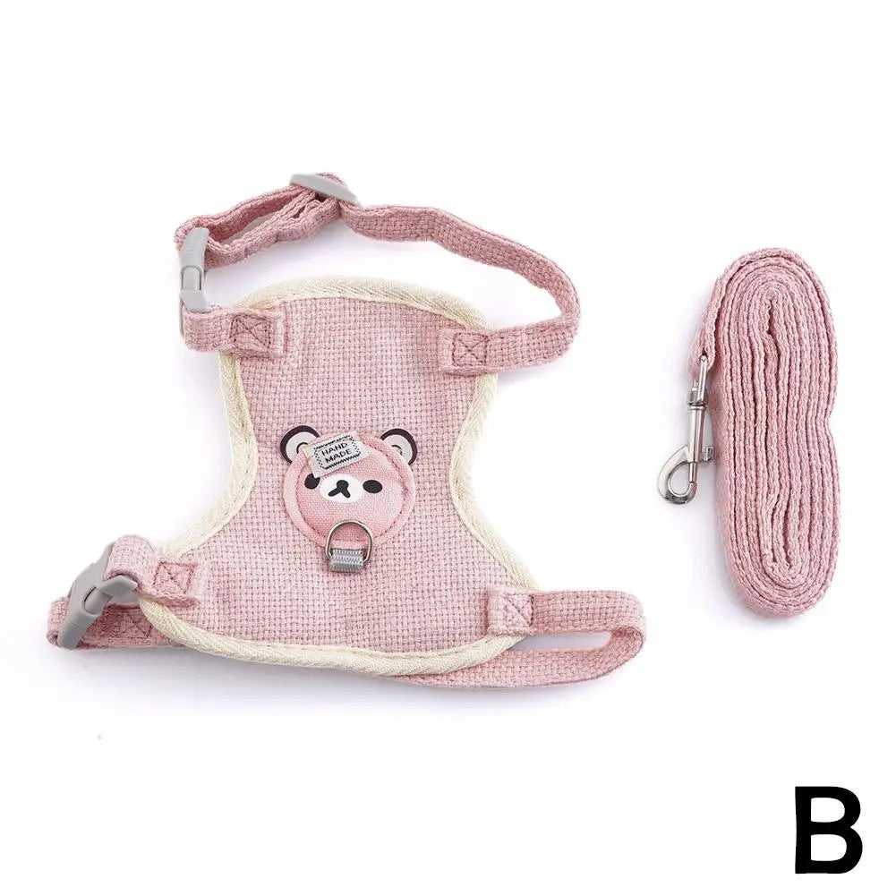 Teddy Bear Vest Harness & Leash Set for Small Dogs, Cats & Bunnies