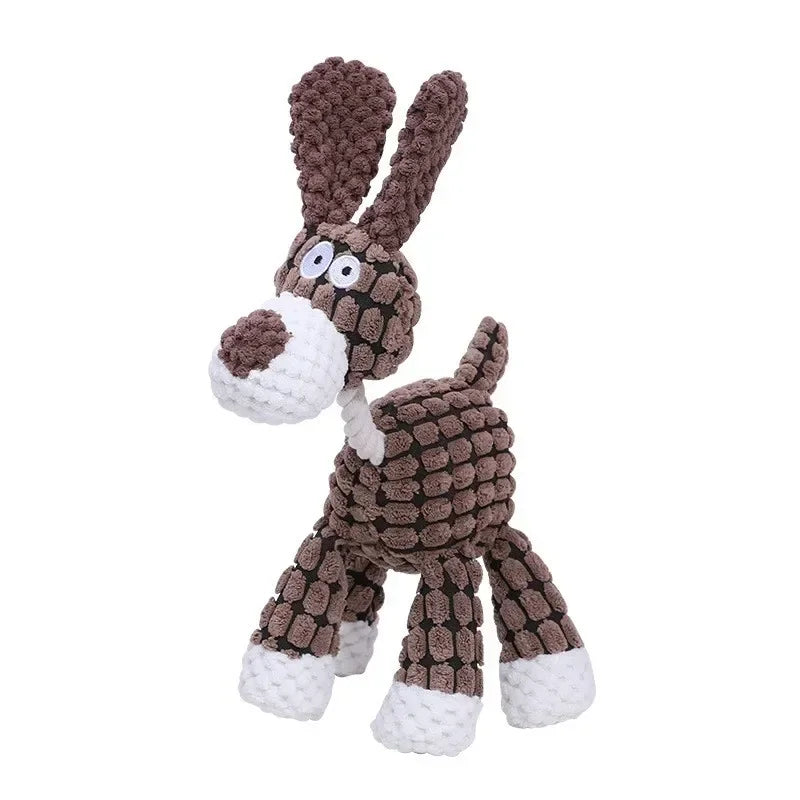 Corduroy Squeaky Plush Animal Dog Toy