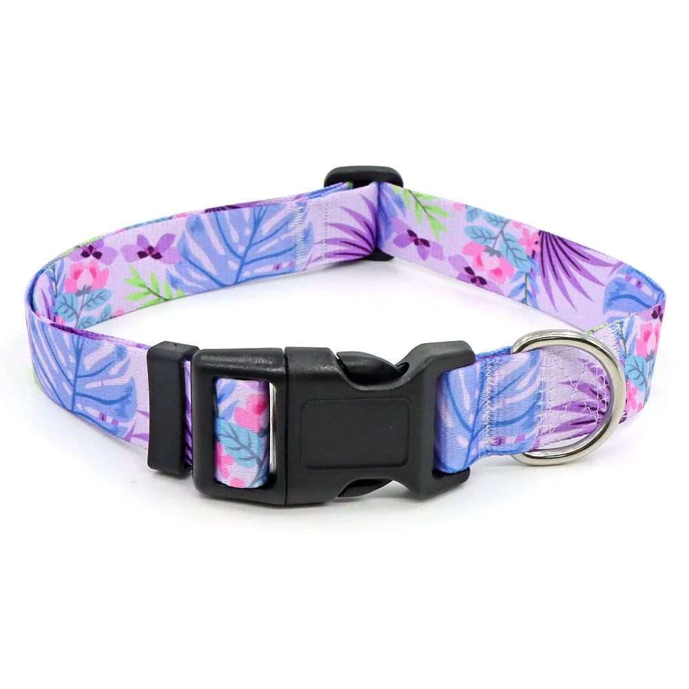 Boho Tribal & Floral Print Dog Collar