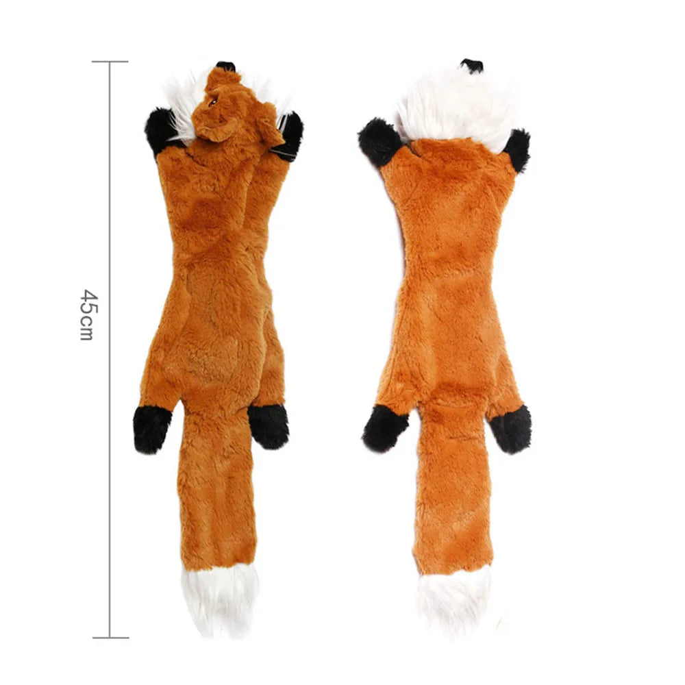 Flat No-Stuffing Squeaky Animal Dog Toy
