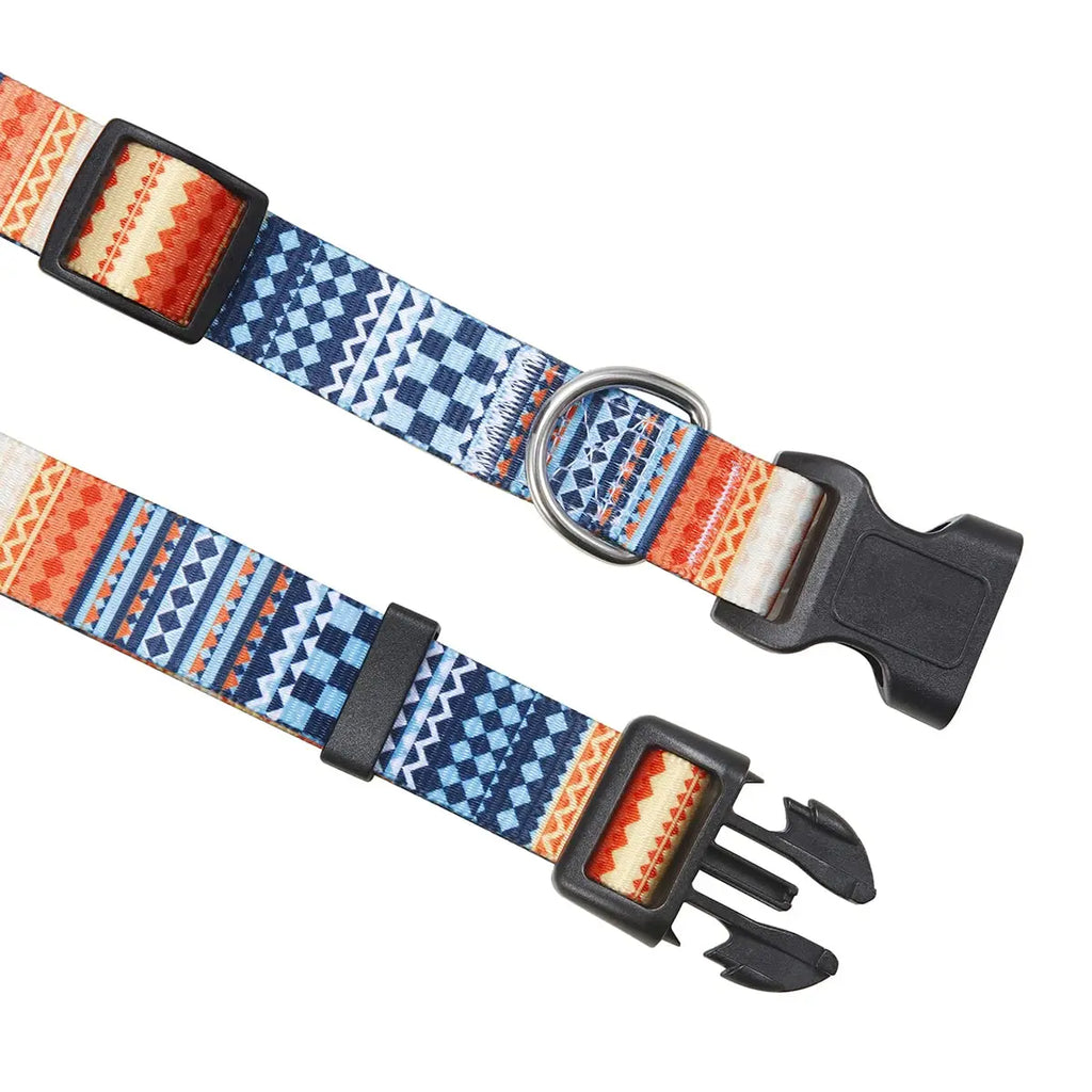 Boho Tribal & Floral Print Dog Collar