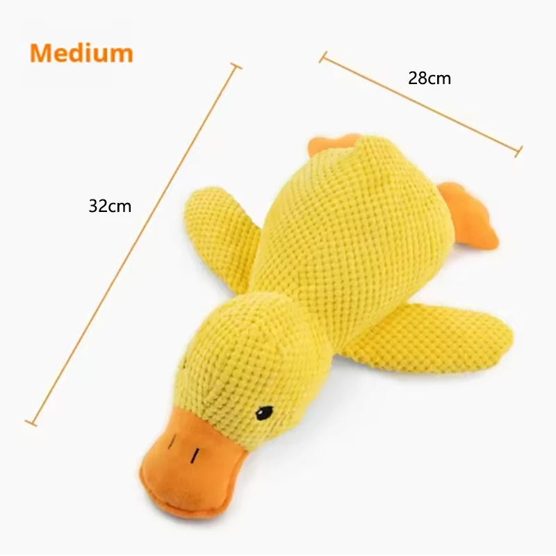 Yellow Duck Plush Squeaky Dog Toy